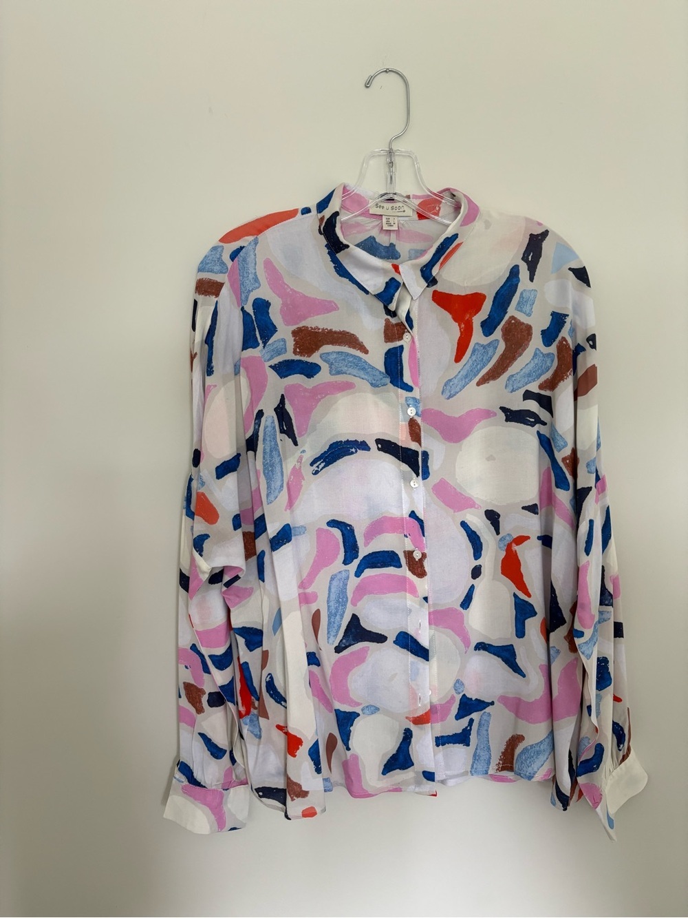 See U Soon Abstract Print Button-Up Blouse - Multi